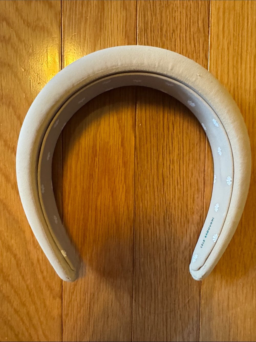 Padded Headband in Beige by Lele Sadoughi